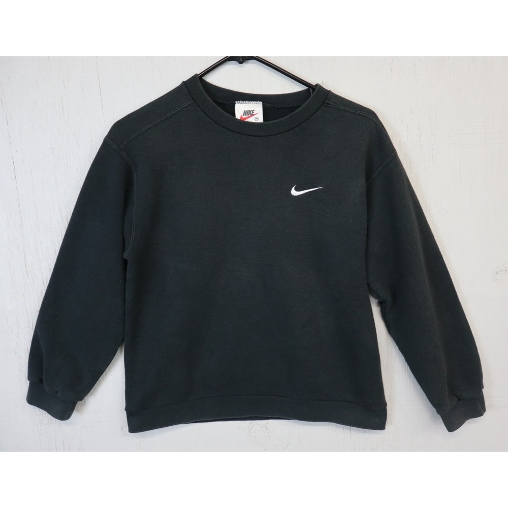 Vintage Nike Sweatshirt Crewneck Black Made in USA Youth Size‎ M (Fits mens XS)